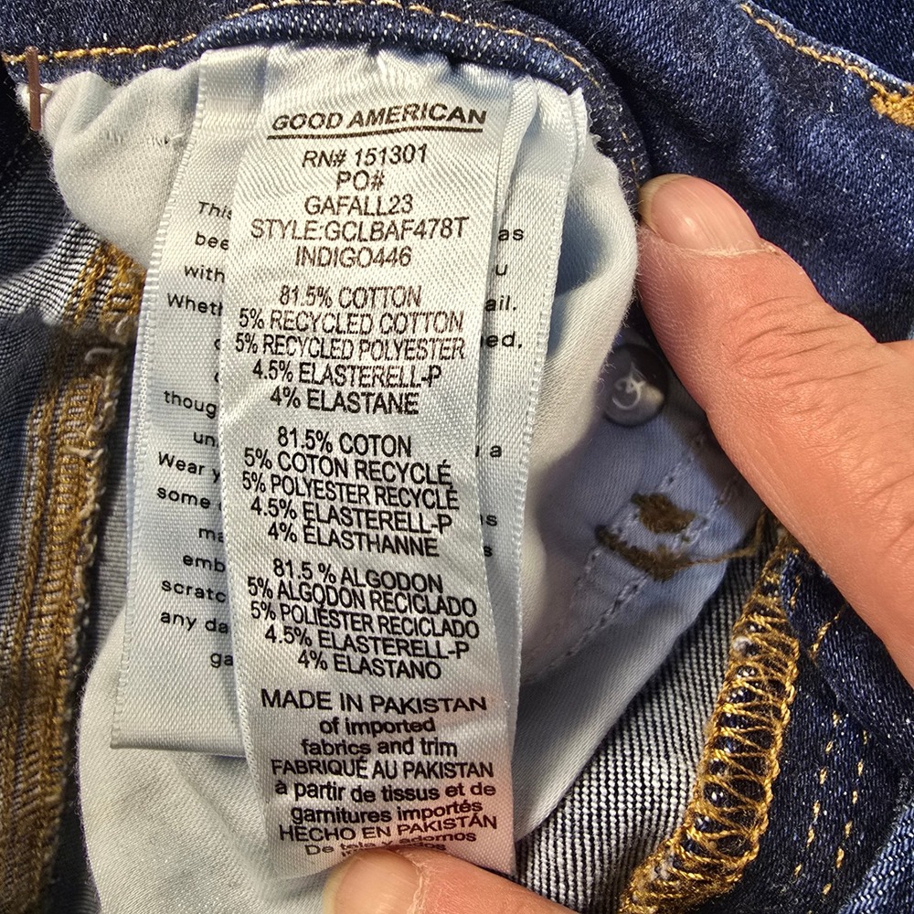 Good American Good Classic Bootcut Jeans Indigo Dark Wash Size 6-12 GCLBAF478T - Picture 7 of 12